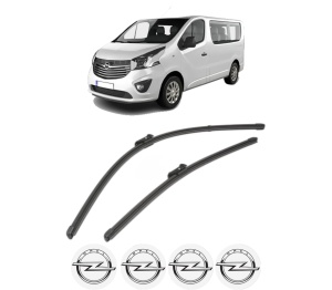 Set stergatoare OPEL VIVARO B Bus (X82) din 2014-2019, pentru parbriz auto, 2 bucati, Valeo Silencio Xtrm, din cauciuc siliconat rezistent, 4 Stickere Auto OPEL v36072