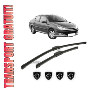 Set stergatoare PEUGEOT 206 Saloon din 2007-2008, pentru parbriz auto, 2 bucati, Bosch Aerotwin Retrofit, din cauciuc siliconat rezistent, 4 Stickere Auto PEUGEOT