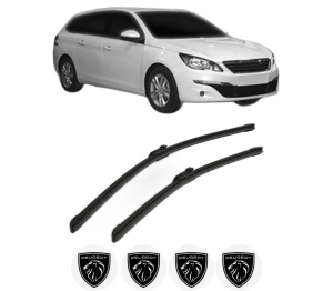 Set stergatoare PEUGEOT 308 SW II Estate Van (LC_) din 2014-2021, pentru parbriz auto, 2 bucati, Bosch Aerotwin, din cauciuc siliconat rezistent, 4 Stickere Auto PEUGEOT v55827