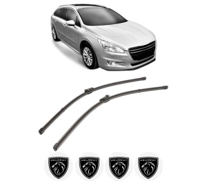 Set stergatoare PEUGEOT 508 SW Estate Van (8E_) din 2011-2018, pentru parbriz auto, 2 bucati, Valeo Silencio Xtrm, din cauciuc siliconat rezistent, 4 Stickere Auto PEUGEOT v37752