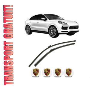 Set stergatoare PORSCHE CAYENNE Coupe (9YB) din 2019, pentru parbriz auto, 2 bucati, Bosch Aerotwin, din cauciuc siliconat rezistent, 4 Stickere Auto PORSCHE