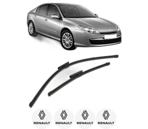 Set stergatoare RENAULT LAGUNA III (BT0/1) din 2007-2015, pentru parbriz auto, 2 bucati, Valeo Silencio Xtrm, din cauciuc siliconat rezistent, 4 Stickere Auto RENAULT v38052