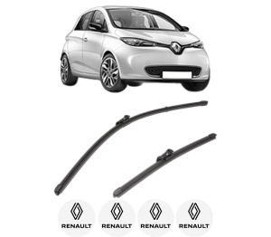 Set stergatoare RENAULT ZOE (BFM_) din 2012-2019, pentru parbriz auto, 2 bucati, Valeo Silencio Xtrm, din cauciuc siliconat rezistent, 4 Stickere Auto RENAULT v39132
