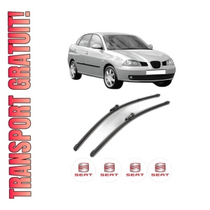 Set stergatoare SEAT CORDOBA (6L2) din 2002-2009, pentru parbriz auto, 2 bucati, Valeo Silencio Xtrm, din cauciuc siliconat rezistent, 4 Stickere Auto SEAT