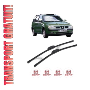 Set stergatoare SEAT CORDOBA VARIO Estate Van (6K5) din 2000, pentru parbriz auto, 2 bucati, Bosch Aerotwin Retrofit, din cauciuc siliconat rezistent, 4 Stickere Auto SEAT