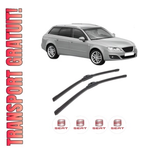 Set stergatoare SEAT EXEO ST (3R5) din 2009-2013, pentru parbriz auto, 2 bucati, Bosch Aerotwin, din cauciuc siliconat rezistent, 4 Stickere Auto SEAT