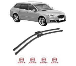 Set stergatoare SEAT EXEO ST (3R5) din 2009-2013, pentru parbriz auto, 2 bucati, Valeo Silencio Xtrm, din cauciuc siliconat rezistent, 4 Stickere Auto SEAT v40572