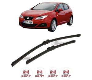 Set stergatoare SEAT IBIZA IV Hatchback Van (6J1) din 2008-2015, pentru parbriz auto, 2 bucati, Bosch Aerotwin, din cauciuc siliconat rezistent, 4 Stickere Auto SEAT v55347