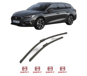 Set stergatoare SEAT LEON Sportstourer (KL8, KLD) din 2020-2024, pentru parbriz auto, 2 bucati, Bosch Aerotwin, din cauciuc siliconat rezistent, 4 Stickere Auto SEAT v52207