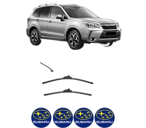 Set stergatoare SUBARU FORESTER (SJ_) din 2012-2013, pentru parbriz auto, 2 bucati, Valeo Silencio, din cauciuc siliconat rezistent, 4 Stickere Auto SUBARU v34152