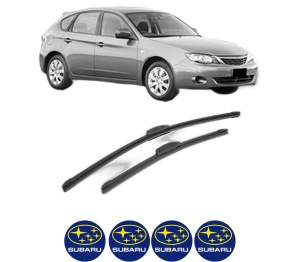 Set stergatoare SUBARU IMPREZA Hatchback (GR, GH, G3) din 2007-2013, pentru parbriz auto, 2 bucati, Bosch Aerotwin Retrofit, din cauciuc siliconat rezistent, 4 Stickere Auto SUBARU v45707