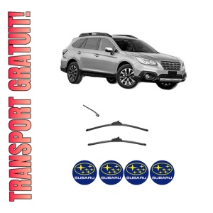 Set stergatoare SUBARU OUTBACK (BS) din 2014-2015, pentru parbriz auto, 2 bucati, Valeo Silencio, din cauciuc siliconat rezistent, 4 Stickere Auto SUBARU