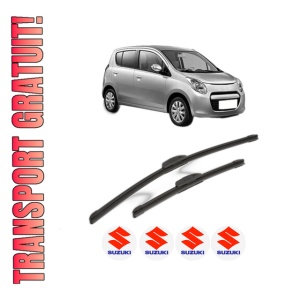 Set stergatoare SUZUKI ALTO VII (GF, HA25_, HA35_) din 2009-2012, pentru parbriz auto, 2 bucati, Bosch Aerotwin Retrofit, din cauciuc siliconat rezistent, 4 Stickere Auto SUZUKI