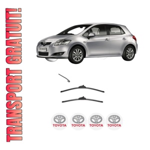 Set stergatoare TOYOTA AURIS (_E15_) din 2006-2012, pentru parbriz auto, 2 bucati, Valeo Silencio, din cauciuc siliconat rezistent, 4 Stickere Auto TOYOTA