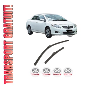 Set stergatoare TOYOTA COROLLA Saloon (_E15_) din 2006-2010, pentru parbriz auto, 2 bucati, Bosch Aerotwin Retrofit, din cauciuc siliconat rezistent, 4 Stickere Auto TOYOTA