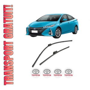 Set stergatoare TOYOTA PRIUS PHV (_W52_) din 2016-2022, pentru parbriz auto, 2 bucati, Valeo Silencio Xtrm, din cauciuc siliconat rezistent, 4 Stickere Auto TOYOTA