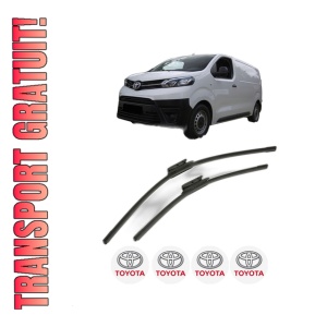 Set stergatoare TOYOTA PROACE Platform/Chassis (MDZ_) din 2016-2024, pentru parbriz auto, 2 bucati, Bosch Aerotwin, din cauciuc siliconat rezistent, 4 Stickere Auto TOYOTA