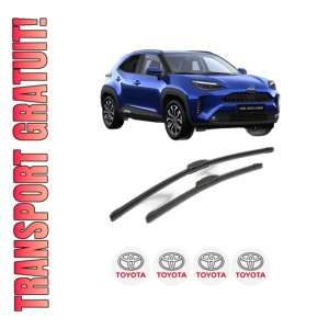 Set stergatoare TOYOTA YARIS CROSS (MXP_) din 2020, pentru parbriz auto, 2 bucati, Bosch Aerotwin Retrofit, din cauciuc siliconat rezistent, 4 Stickere Auto TOYOTA