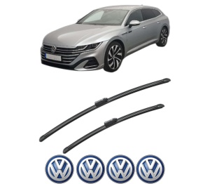 Set stergatoare Volkswagen ARTEON SHOOTING BRAKE (3H9) din 2020-2024, pentru parbriz auto, 2 bucati, Bosch Aerotwin, din cauciuc siliconat rezistent, 4 Stickere Auto Volkswagen v49197