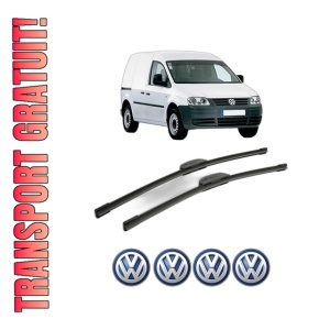 Set stergatoare Volkswagen CADDY III MPV (2KB, 2KJ, 2CB, 2CJ) din 2004-2015, pentru parbriz auto, 2 bucati, Bosch Aerotwin Retrofit, din cauciuc siliconat rezistent, 4 Stickere Auto Volkswagen - Img 1