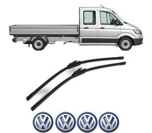 Set stergatoare Volkswagen CRAFTER 30-50 Platform/Chassis (2F_) din 2006-2016, pentru parbriz auto, 2 bucati, Bosch Aerotwin, din cauciuc siliconat rezistent, 4 Stickere Auto Volkswagen v55707