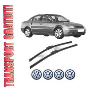Set stergatoare Volkswagen PASSAT B5.5 (3B3) din 2000-2005, pentru parbriz auto, 2 bucati, Bosch Aerotwin Retrofit, din cauciuc siliconat rezistent, 4 Stickere Auto Volkswagen