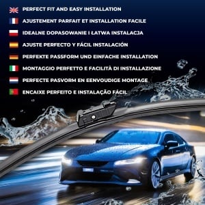 Set stergatoare Volkswagen PASSAT B6 (3C2) din 2005-2010, pentru parbriz auto, 2 bucati, Valeo Silencio Xtrm, din cauciuc siliconat rezistent, 4 Stickere Auto Volkswagen v39341