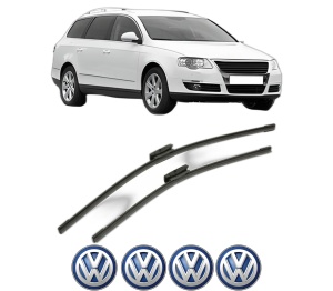 Set stergatoare Volkswagen PASSAT B6 Variant (3C5) din 2005-2011, pentru parbriz auto, 2 bucati, Bosch Aerotwin Multi, din cauciuc siliconat rezistent, 4 Stickere Auto Volkswagen v54567