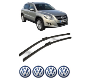Set stergatoare Volkswagen TIGUAN VAN (5N_) din 2007-2018, pentru parbriz auto, 2 bucati, Bosch Aerotwin, din cauciuc siliconat rezistent, 4 Stickere Auto Volkswagen v43097