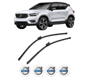 Set stergatoare VOLVO XC40 (536) din 2017-2023, pentru parbriz auto, 2 bucati, Valeo Silencio, din cauciuc siliconat rezistent, 4 Stickere Auto VOLVO v34752