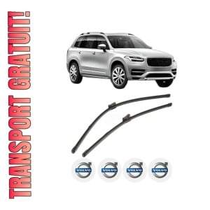 Set stergatoare VOLVO XC90 II (256) din 2014-2022, pentru parbriz auto, 2 bucati, Valeo Silencio Xtrm, din cauciuc siliconat rezistent, 4 Stickere Auto VOLVO