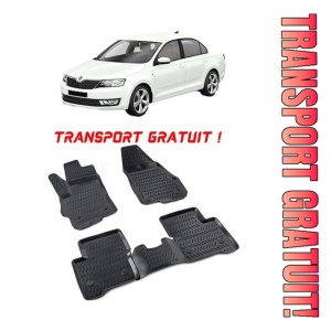 Skoda Fabia III 2015-2021 Set 5 covorase auto din cauciuc tip tavita premium line 3D - Transport Gratuit!