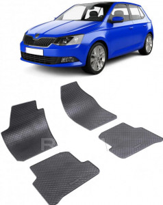 Skoda Fabia III fabricat din 11.2014 - Prezent, Hatchback, set covorase auto dedicate, din cauciuc 100% Premium accesorii pentru autoturismul tau - masina v151196