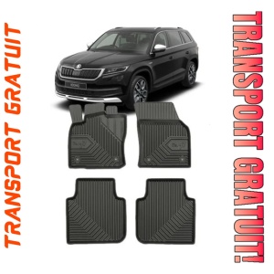 Skoda Kodiaq Din 03.2017 - Prezent, Suv , Set Covorase Auto Tip Tavita Premium 3D, din cauciuc