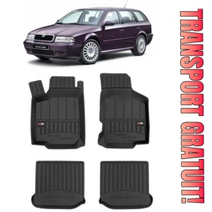 Skoda Octavia I, Combi, Din 1998 - 2004 , Set Covorase Auto Tip Tavita Premium 3D, din cauciuc