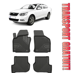 Skoda Octavia II Din 03.2004 - 01.2013, Sedan , Set Covorase Auto Tip Tavita Premium 3D, din cauciuc