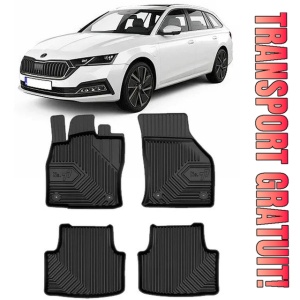 Skoda Octavia IV Din 06.2020 - Prezent, Combi , Set Covorase Auto Tip Tavita Premium 3D, din cauciuc
