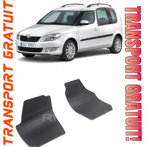 Skoda Roomster fabricat din 07.2006 - 04.2015, Van, 2 Locuri, set covorase auto dedicate, din cauciuc 100% Premium