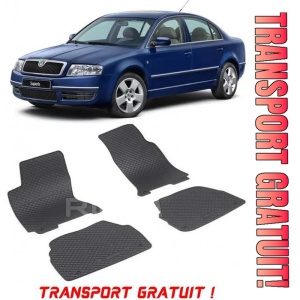Skoda Superb I fabricat din 03.2002 - 06.2008, set covorase auto dedicate, din cauciuc 100% Premium - Transport Gratuit