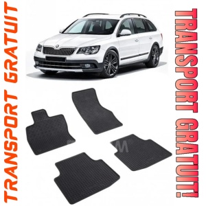 Skoda Superb III, Combi, fabricat din 09.2015 - Prezent, set covorase auto dedicate, din cauciuc 100% Premium