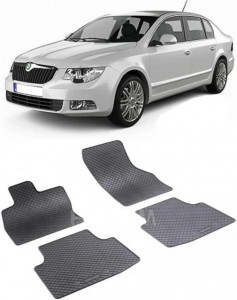 Skoda Superb III fabricat din 05.2015 - Prezent, Sedan, set covorase auto dedicate, din cauciuc 100% Premium accesorii pentru autoturismul tau - masina v151318