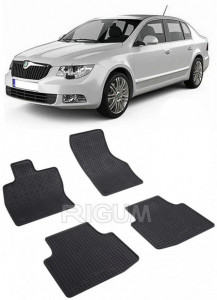 Skoda Superb III, Sedan, fabricat din 05.2015 - Prezent, set covorase auto dedicate, din cauciuc 100% Premium accesorii pentru autoturismul tau - masina v161074