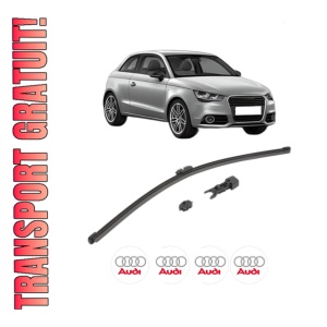 Stergator lamela spate AUDI A1 (8X1, 8XK) din 2010 - 2018, pentru luneta auto, Valeo HydroConnect, din cauciuc siliconat rezistent, 4 Stickere Auto AUDI