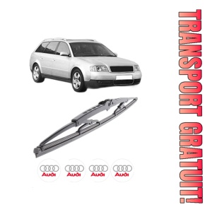 Stergator lamela spate AUDI A6 C5 Avant (4B5, 4B6) din 1997 - 2005, pentru luneta auto, Bosch Twin, din cauciuc siliconat rezistent, 4 Stickere Auto AUDI