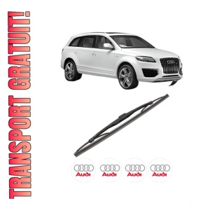 Stergator lamela spate AUDI Q7 (4LB) din 2006 - 2015, pentru luneta auto, Valeo Silencio, din cauciuc siliconat rezistent, 4 Stickere Auto AUDI