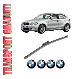 Stergator lamela spate BMW Seria 1 (E81) din 2006 - 2012, pentru luneta auto, Valeo Silencio Xtrm, din cauciuc siliconat rezistent, 4 Stickere Auto BMW
