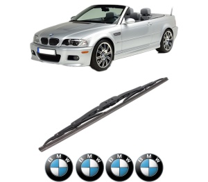 Stergator lamela spate BMW Seria 3 Compact (E46) din 2001 - 2005, pentru luneta auto, Bosch Twin, din cauciuc siliconat rezistent, 4 Stickere Auto BMW v32922