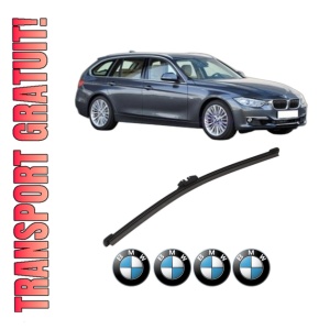 Stergator lamela spate BMW Seria 3 Touring (F31) din 2012 - 2019, pentru luneta auto, Valeo Silencio, din cauciuc siliconat rezistent, 4 Stickere Auto BMW