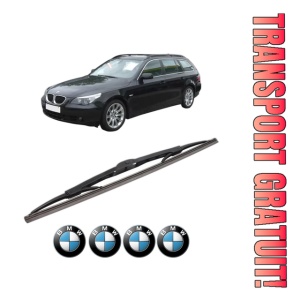 Stergator lamela spate BMW Seria 5 Touring (E61) din 2004 - 2010, pentru luneta auto, Bosch Twin, din cauciuc siliconat rezistent, 4 Stickere Auto BMW