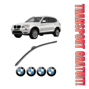 Stergator lamela spate BMW Seria X3 (F25) din 2010 - 2017, pentru luneta auto, Bosch Aerotwin, din cauciuc siliconat rezistent, 4 Stickere Auto BMW